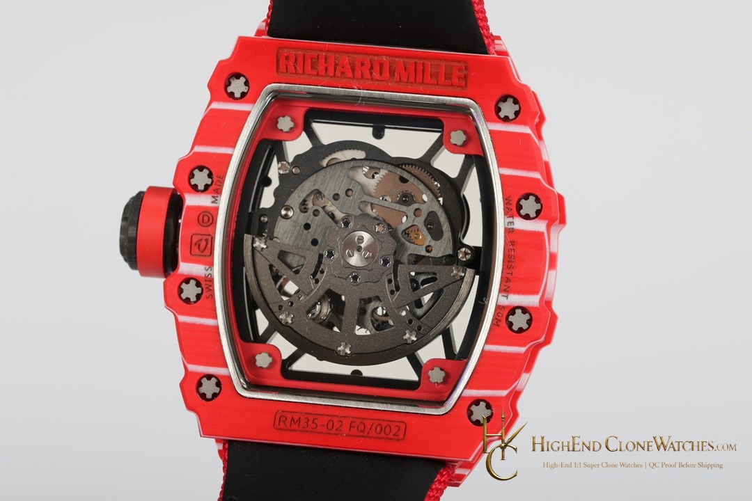 Richard Mille RM 35-02 crown and case detail super clone watch
