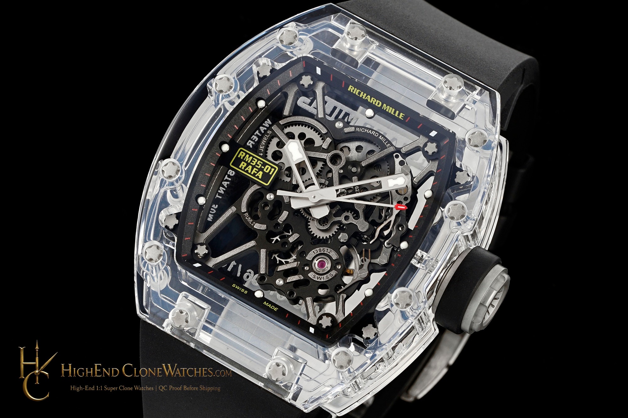 Richard Mille RM 35 angled dial view super clone watch
