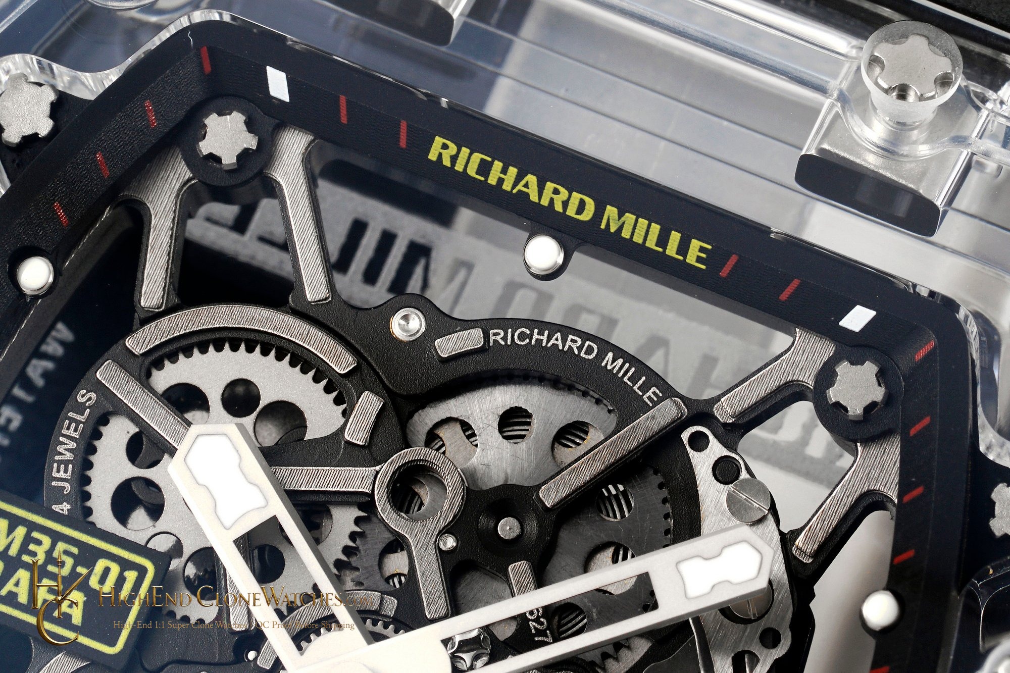 Richard Mille RM 35 crown and case detail super clone watch