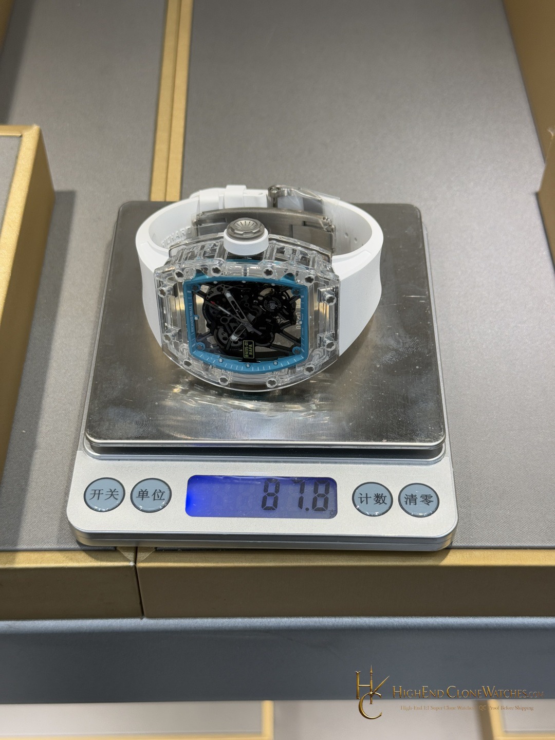 Richard Mille RM 35 crown and case detail super clone watch