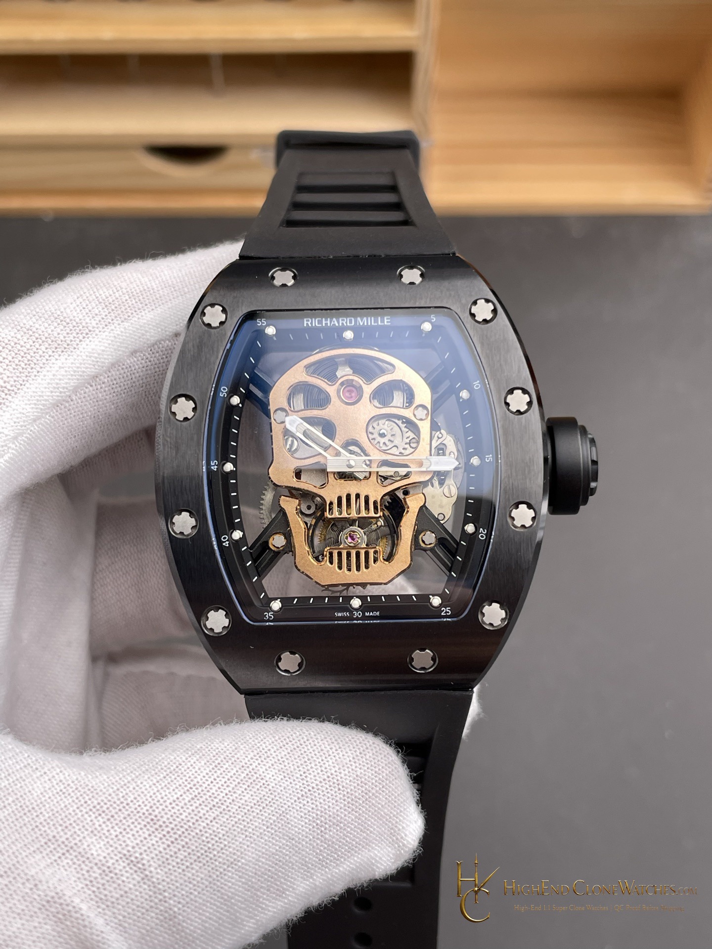 Richard Mille RM 52 front view super clone watch