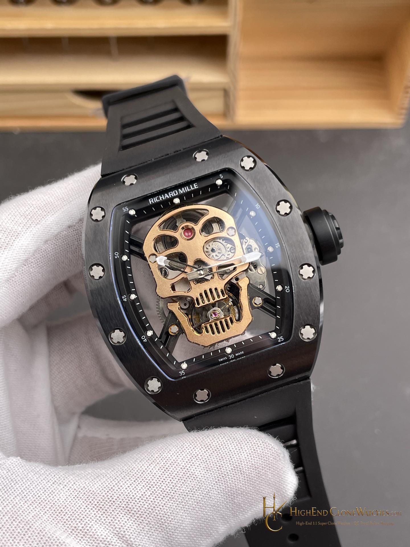 Richard Mille RM 52 angled dial view super clone watch