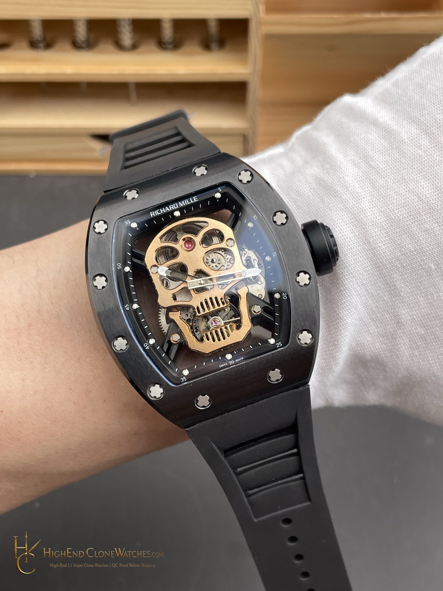 Richard Mille RM 52 caseback view super clone watch