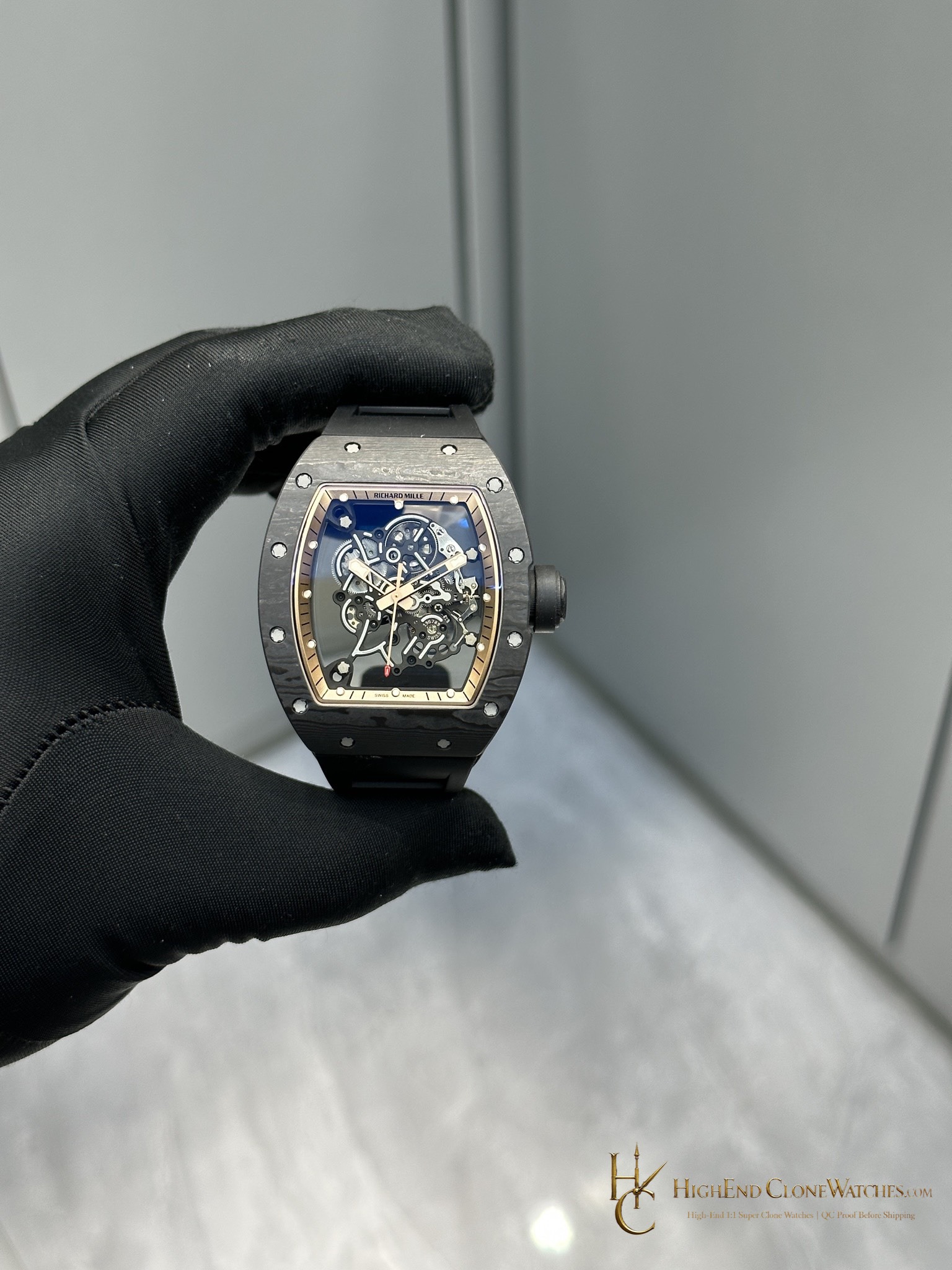 Richard Mille RM 55 front view super clone watch