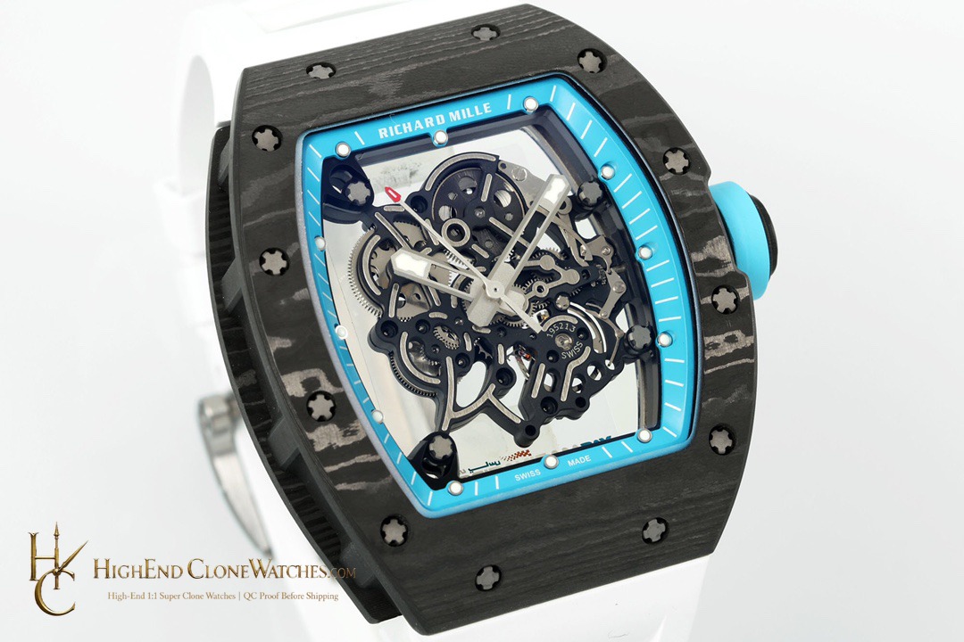 Richard Mille RM 55 angled dial view super clone watch