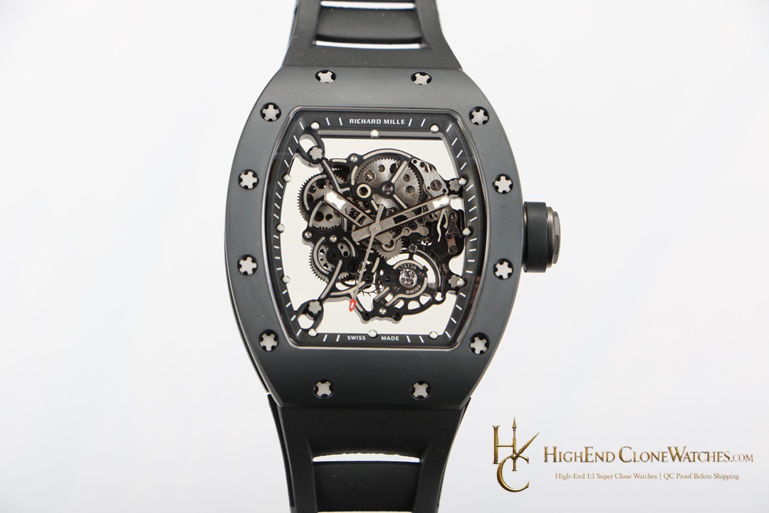 Richard Mille RM 55 angled dial view super clone watch