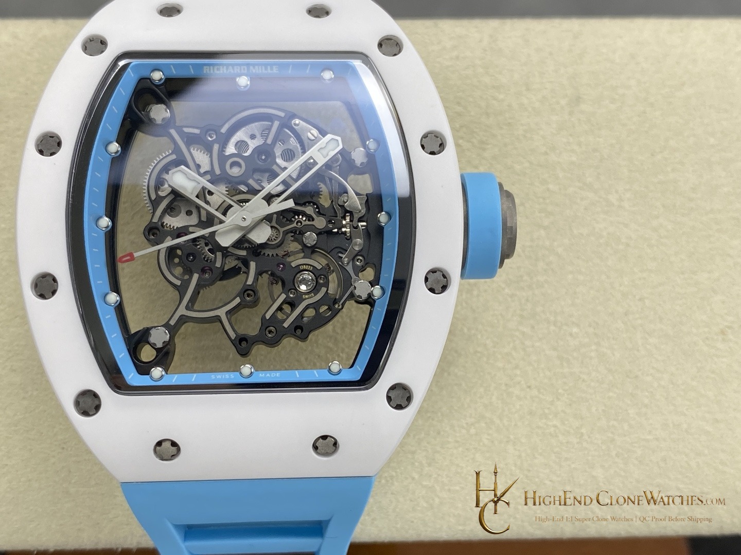 Richard Mille RM 55 front view super clone watch