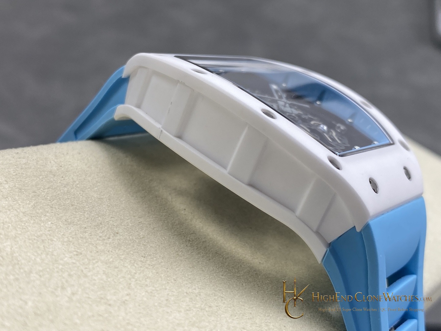 Richard Mille RM 55 crown and case detail super clone watch