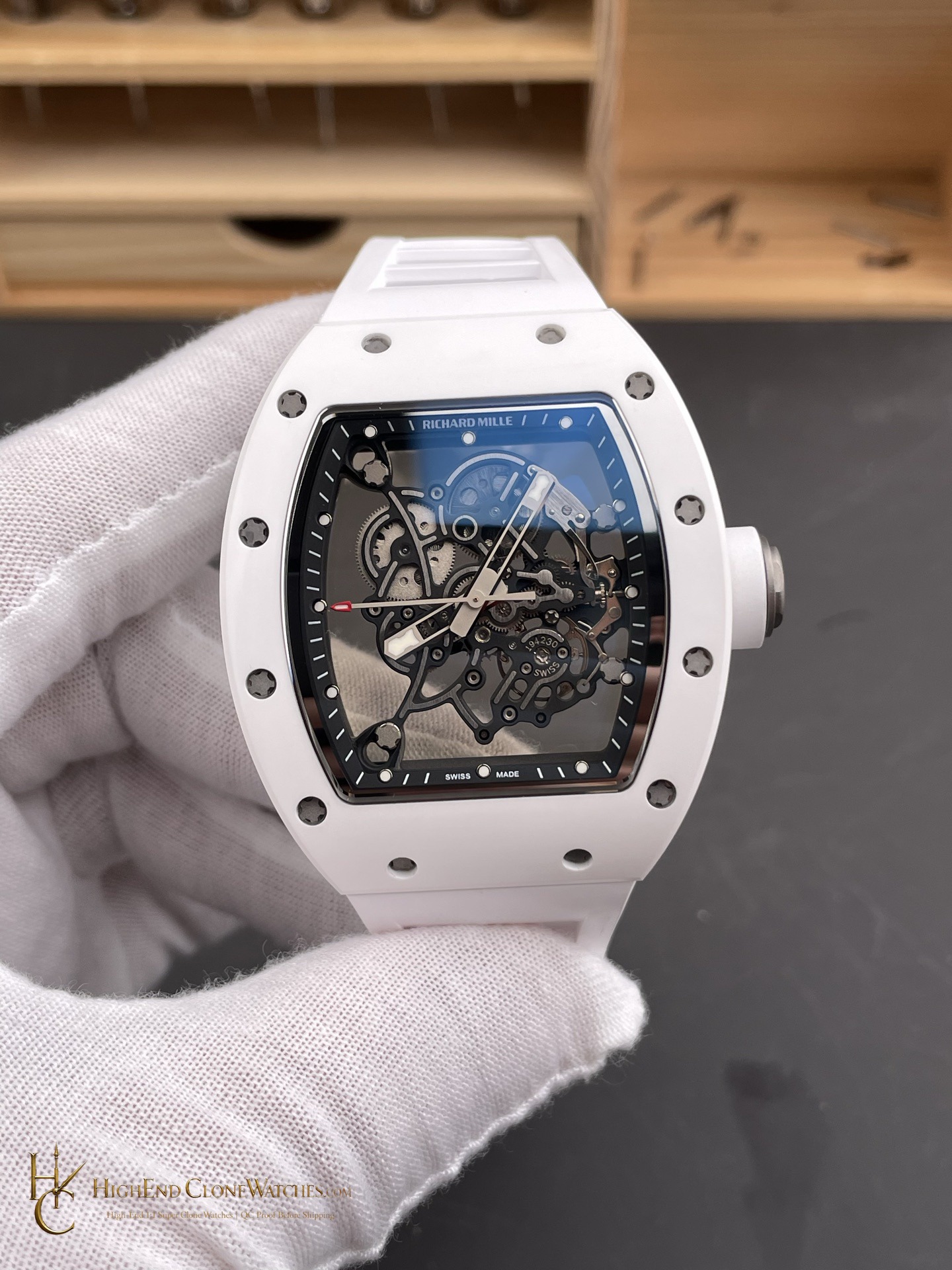 Richard Mille RM 55 front view super clone watch