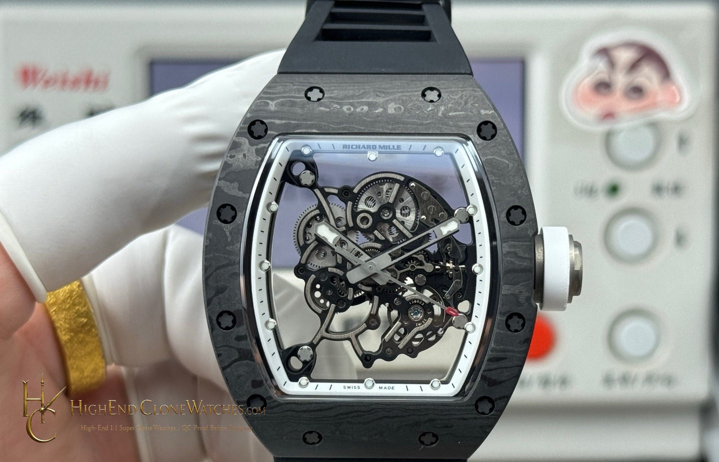 Richard Mille RM 55 front view super clone watch