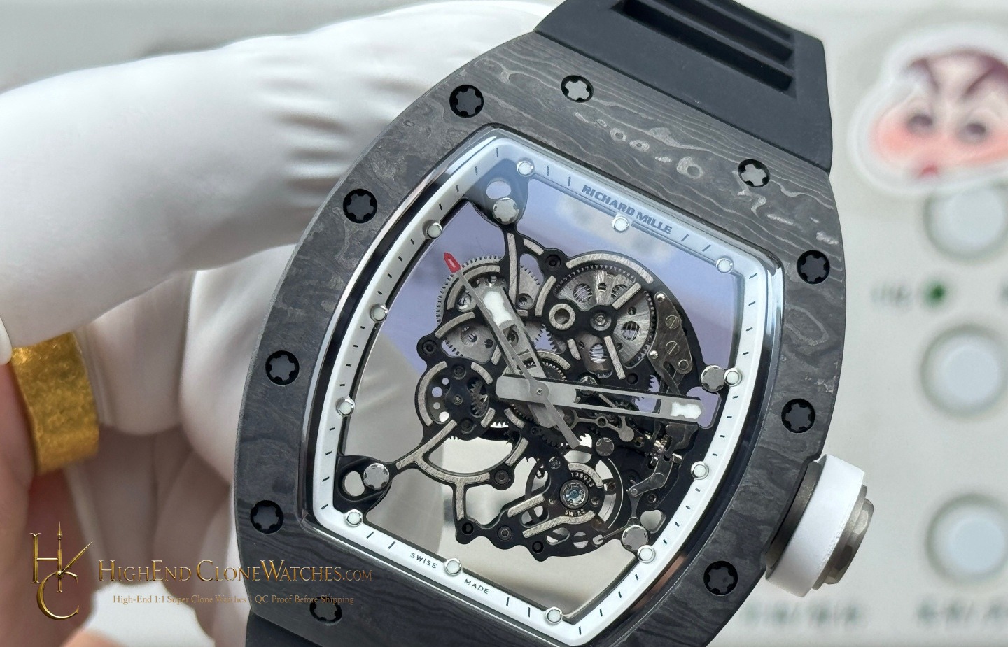 Richard Mille RM 55 bezel detail super clone watch