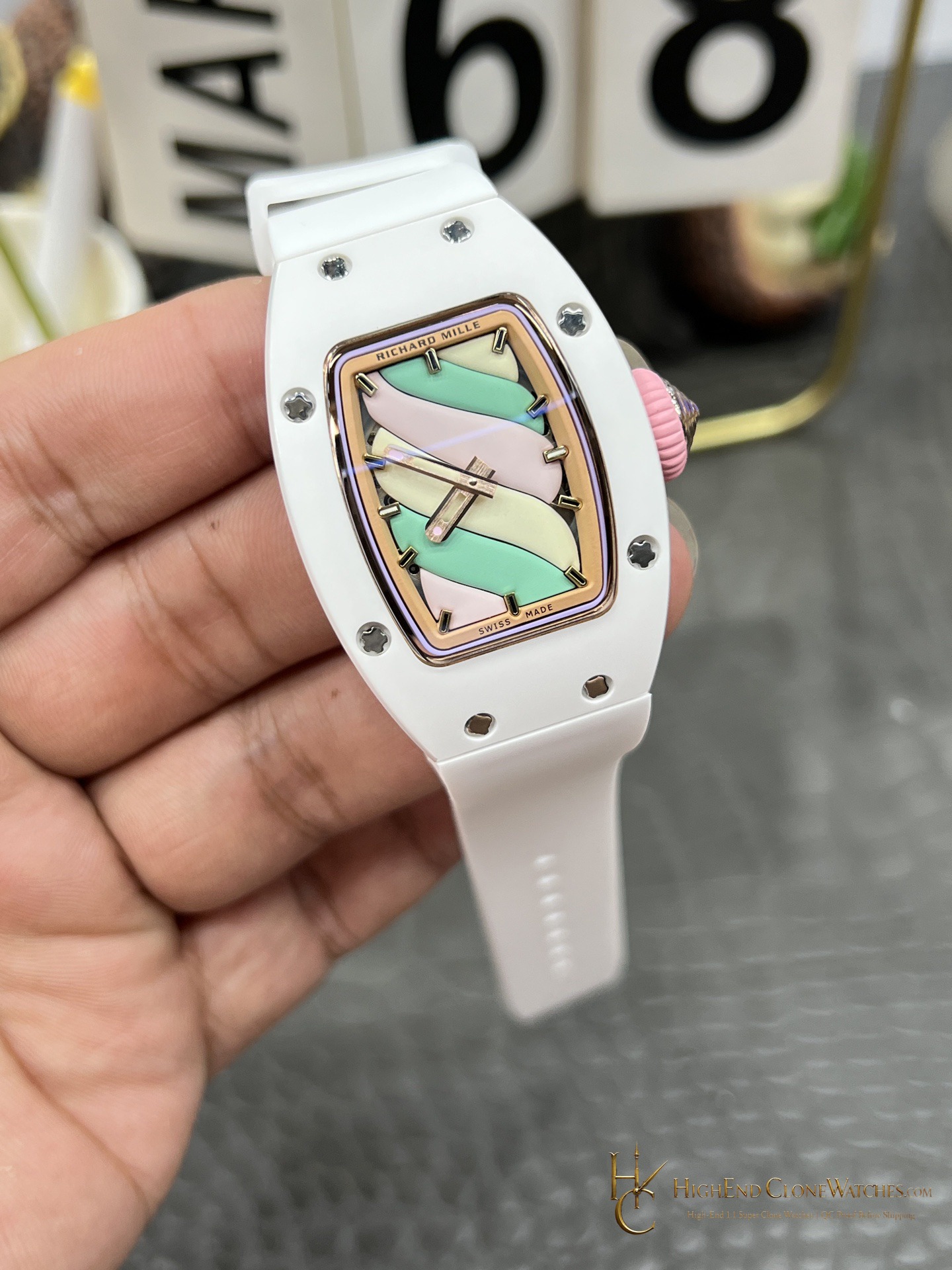 Richard Mille RM 07-03 angled dial view super clone watch