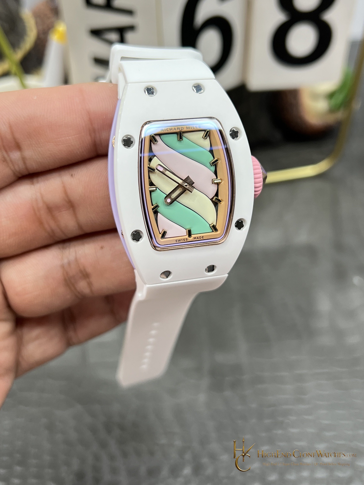 Richard Mille RM 07-03 bezel detail super clone watch