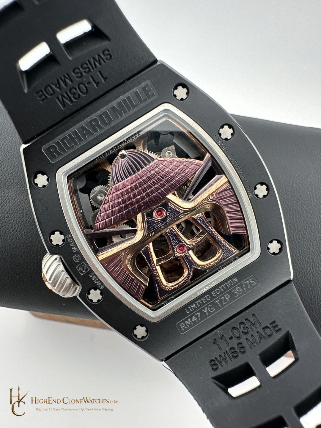 Richard Mille RM 47 buckle or clasp detail super clone watch
