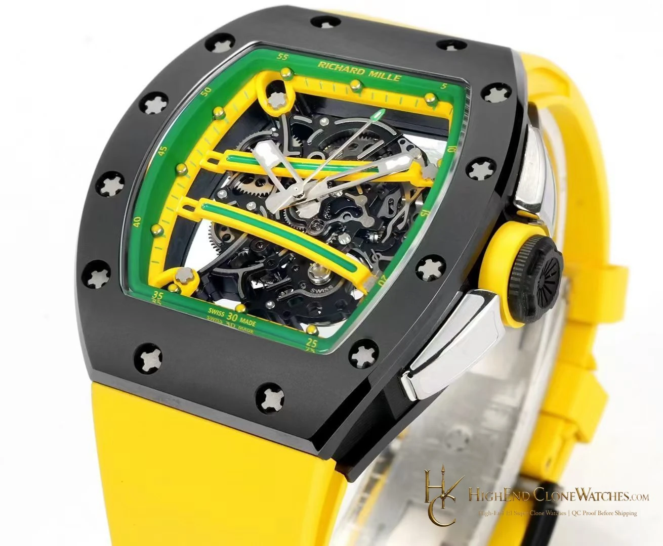 Richard Mille RM 61-01 bezel detail super clone watch