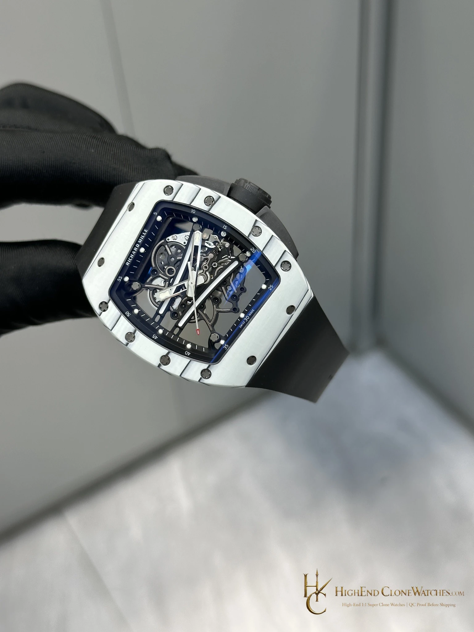 Richard Mille RM 61-01 angled dial view super clone watch