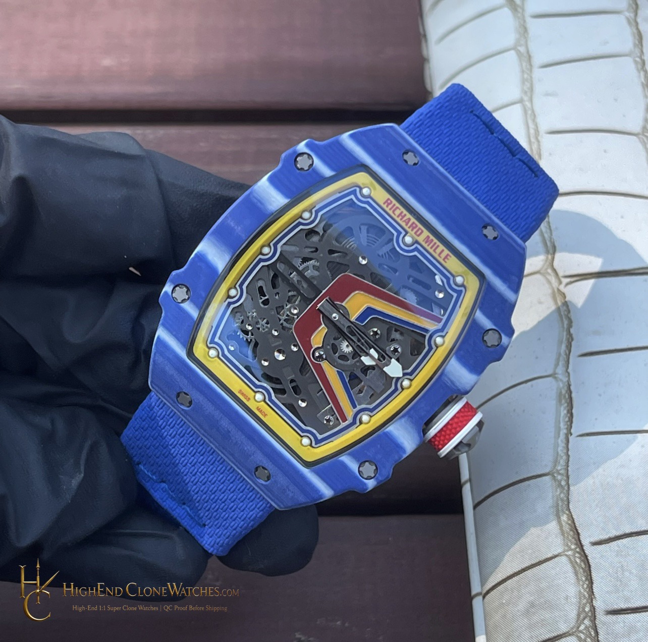 Richard Mille RM 67-02 angled dial view super clone watch