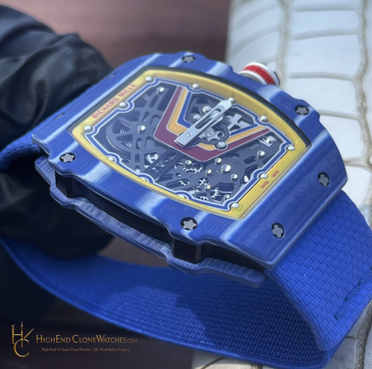 Richard Mille RM 67-02 crown and case detail super clone watch