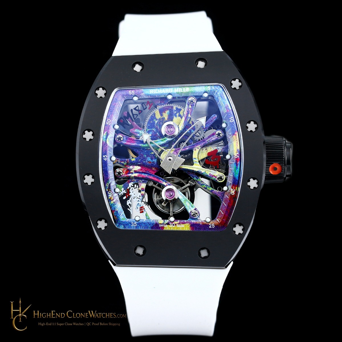 Richard Mille RM 68-01 angled dial view super clone watch
