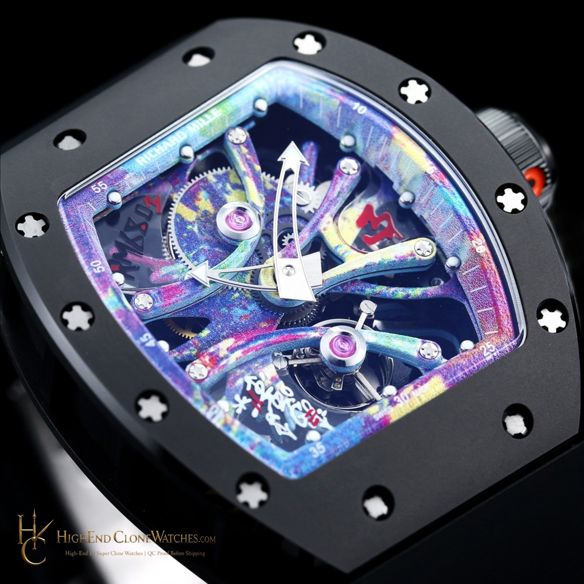Richard Mille RM 68-01 bezel detail super clone watch
