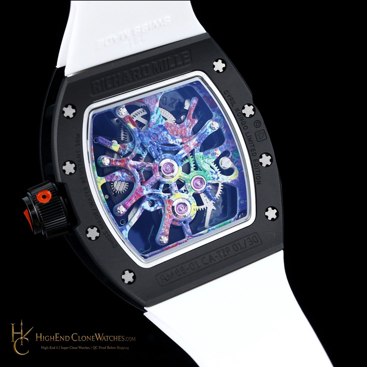 Richard Mille RM 68-01 crown and case detail super clone watch