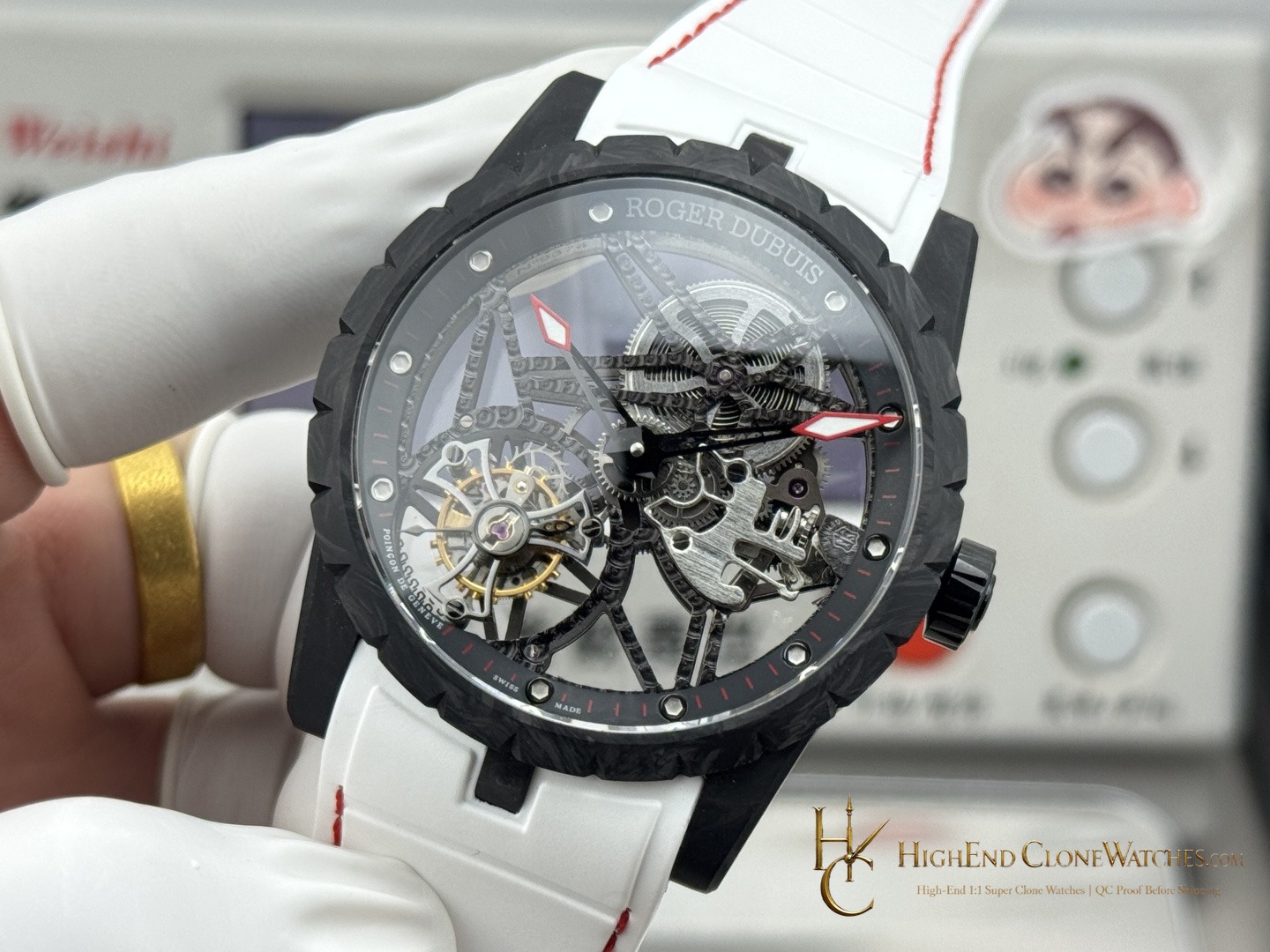 Roger Dubuis Excalibur DBEX0577 dial and marker detail super clone watch