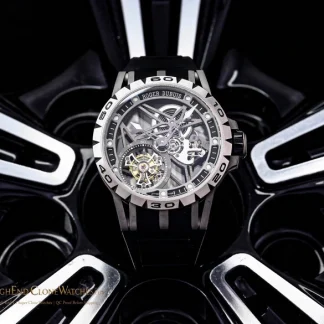 Roger Dubuis RDDBEX0479 large silver-toned skeleton case super clone watch