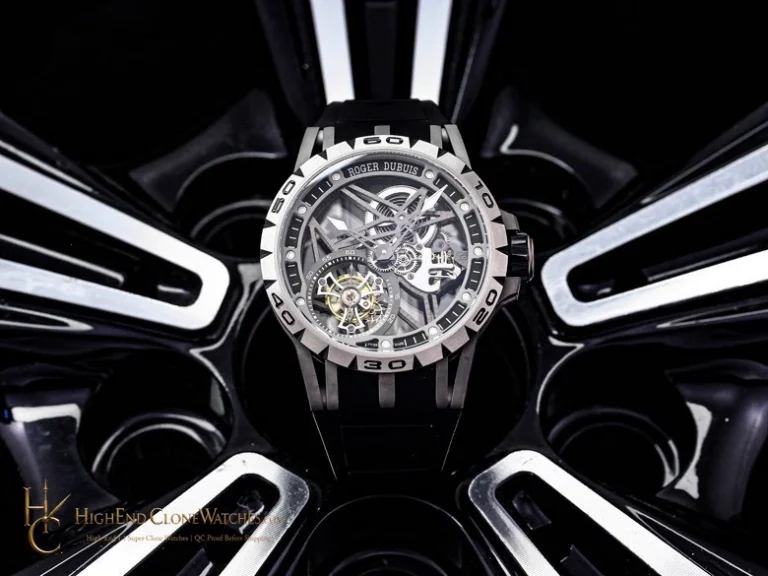 Roger Dubuis RDDBEX0479 large silver-toned skeleton case super clone watch