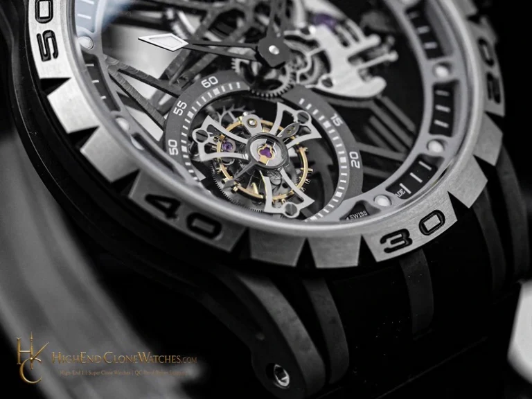 Roger Dubuis RDDBEX0479 large silver-toned skeleton case super clone watch