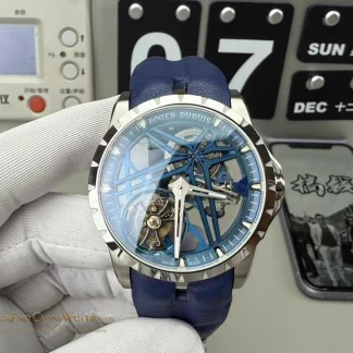 Roger Dubuis RDDBEX0838 silver-black skeleton dial super clone watch