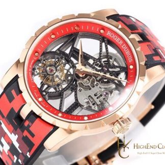 Roger Dubuis Excalibur RDDBEX0938 angled dial view super clone watch