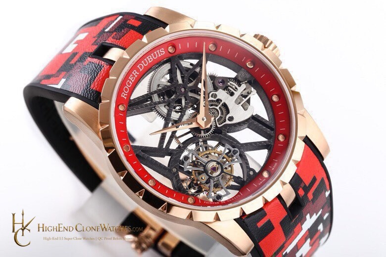 Roger Dubuis Excalibur RDDBEX0938 dial and marker detail super clone watch