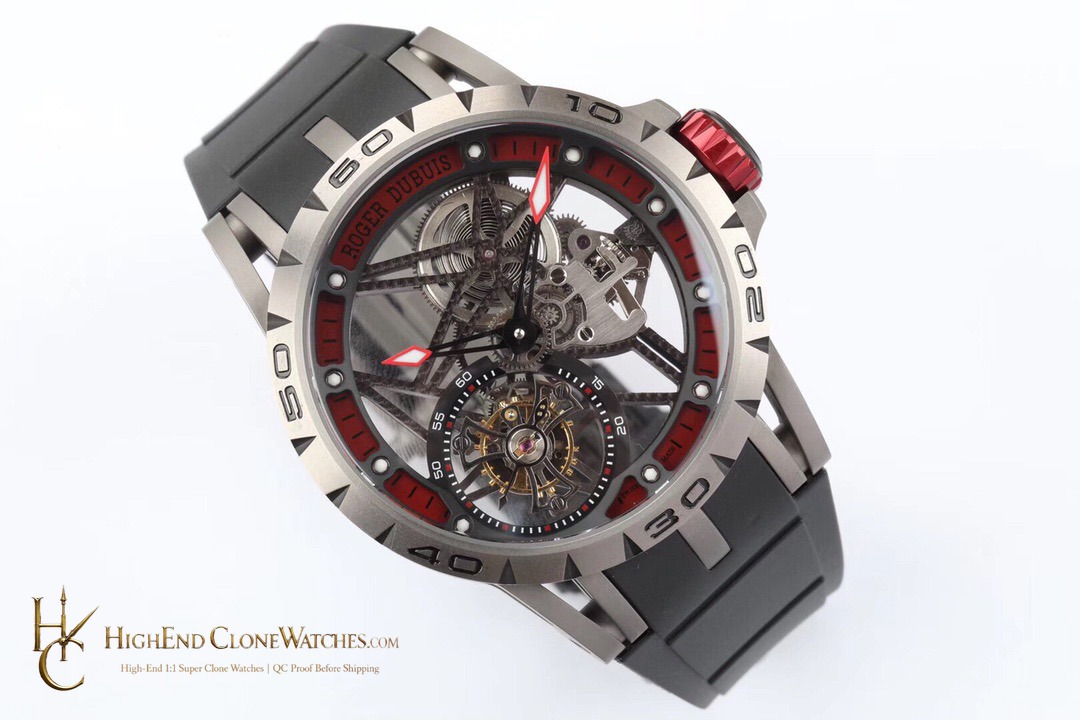 Roger Dubuis Excalibur Spider RDDBEX0545 angled dial view super clone watch