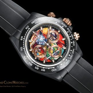 Rolex AET Daytona angled dial view super clone watch