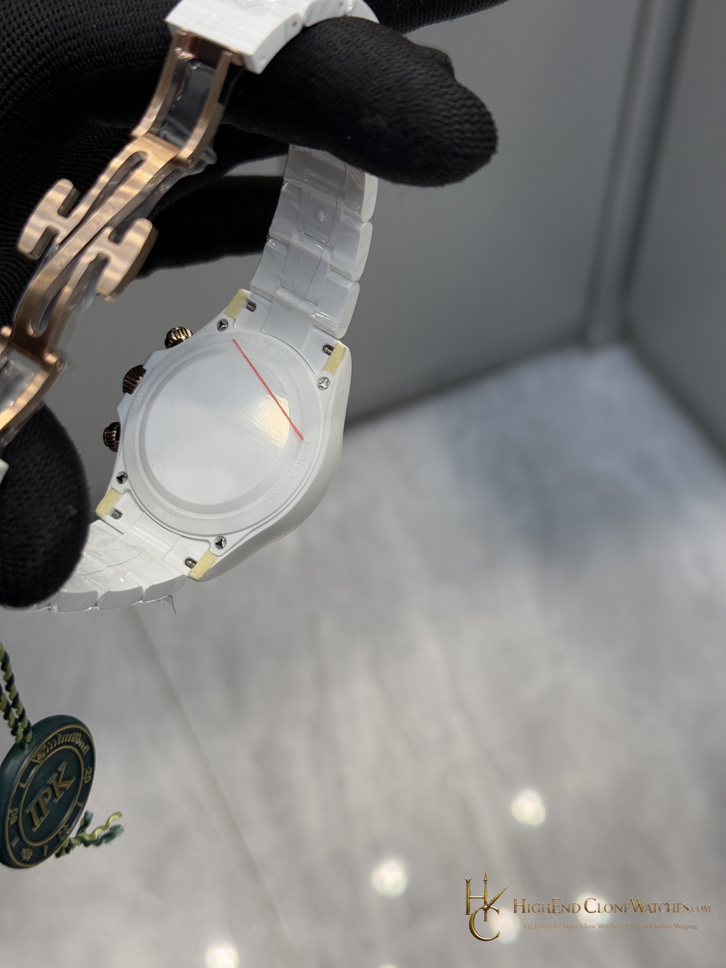 Rolex AET Daytona caseback view super clone watch