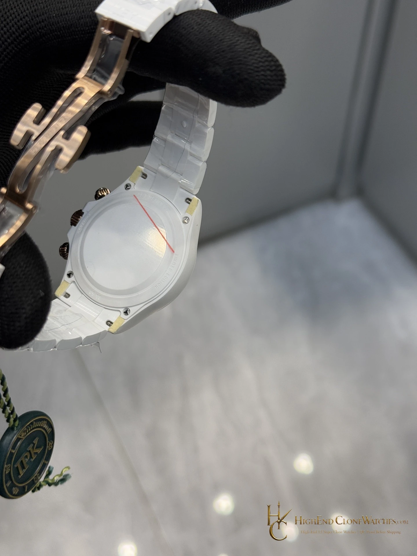 Rolex AET Daytona caseback view super clone watch
