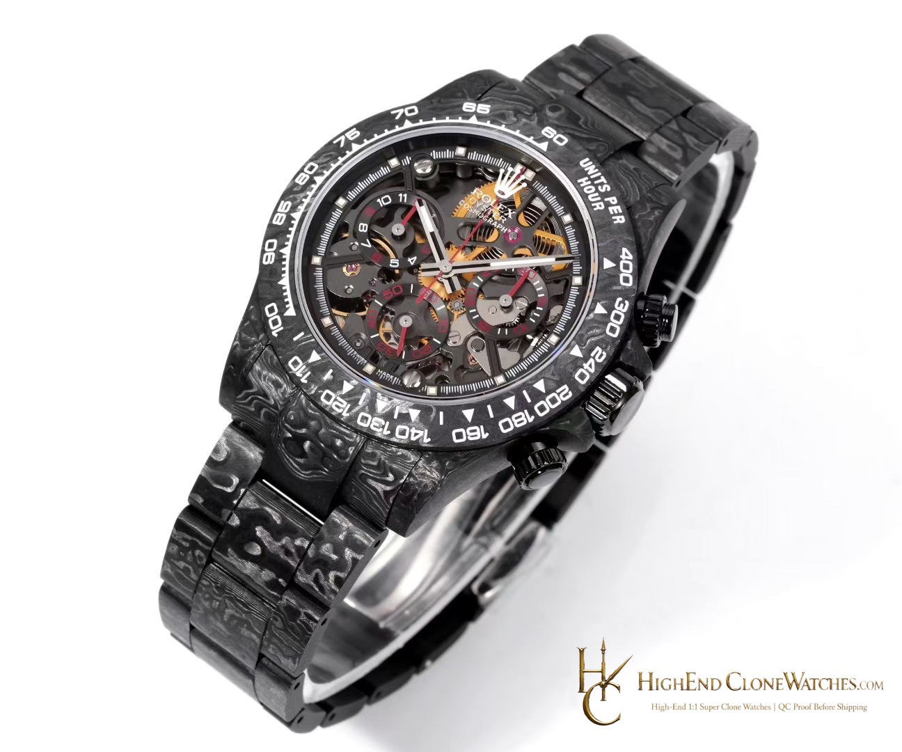Rolex Daytona angled dial view super clone watch