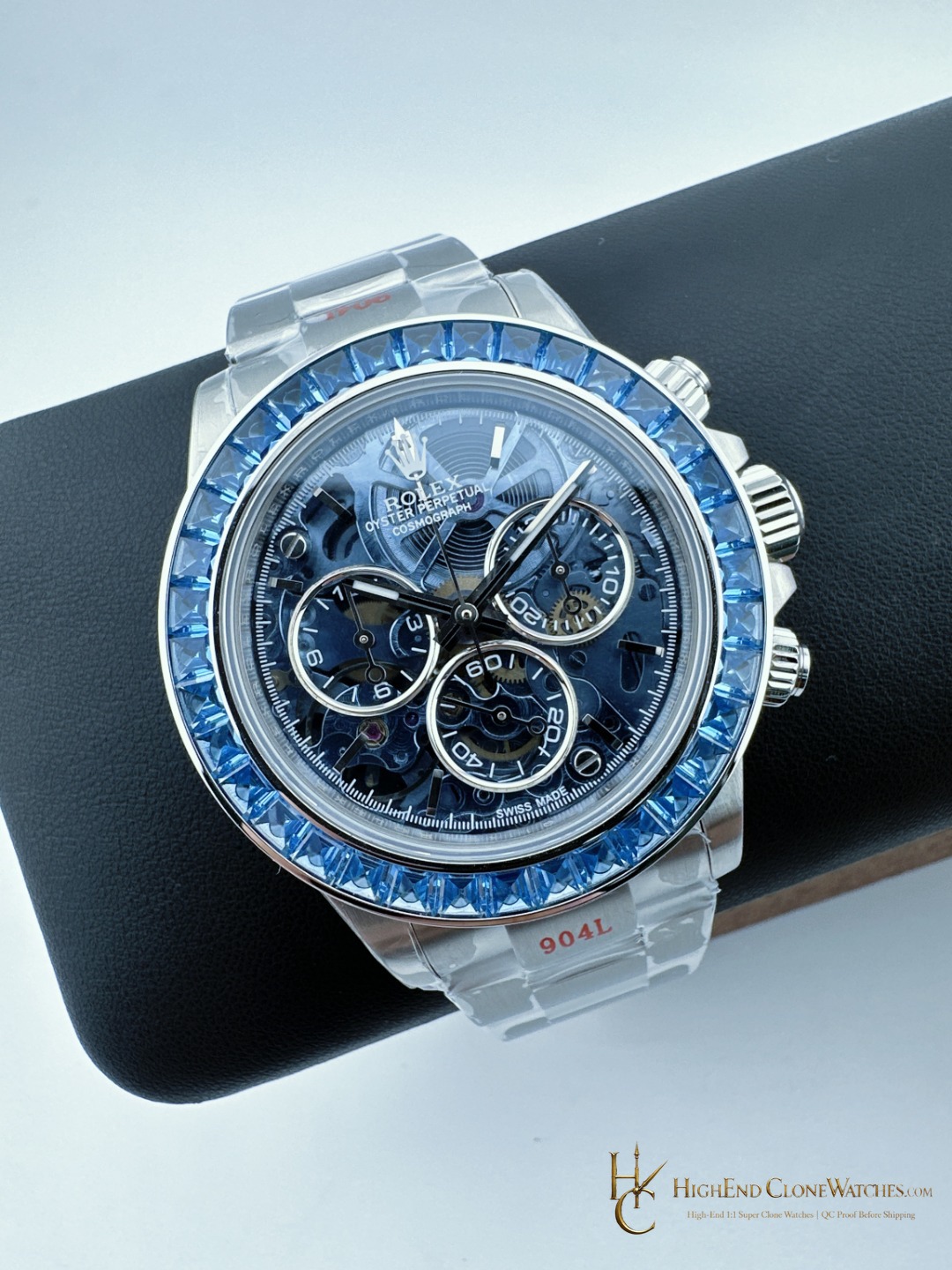 Rolex Arolla Daytona angled dial view super clone watch