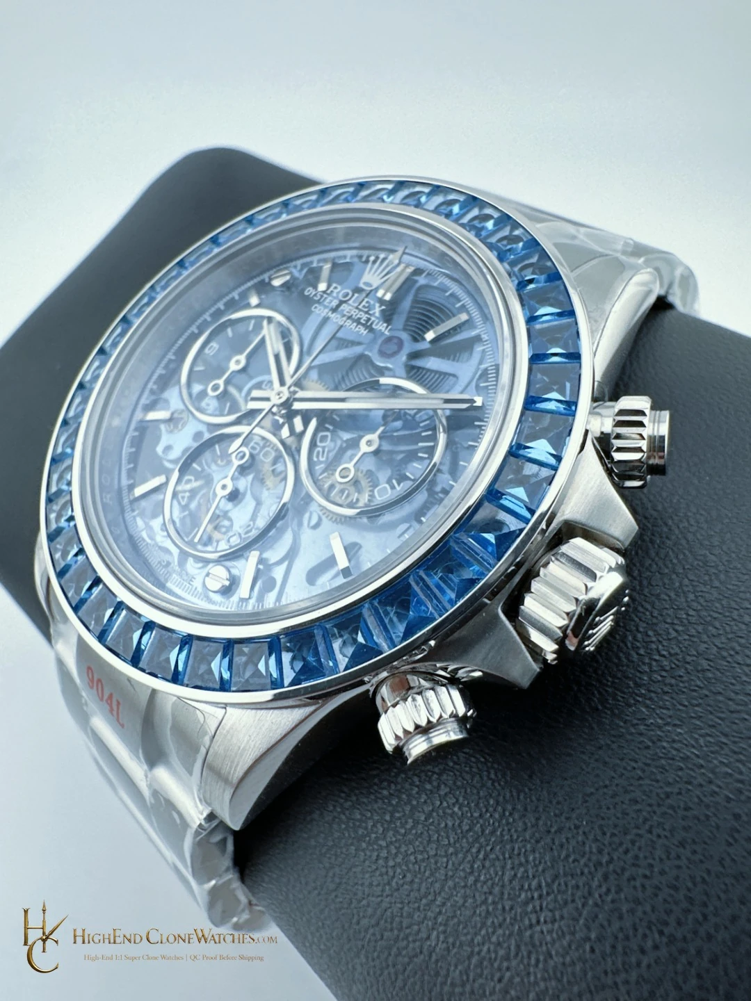 Rolex Arolla Daytona crown and case detail super clone watch