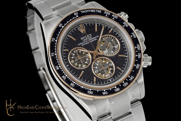 Rolex Daytona angled dial view super clone watch