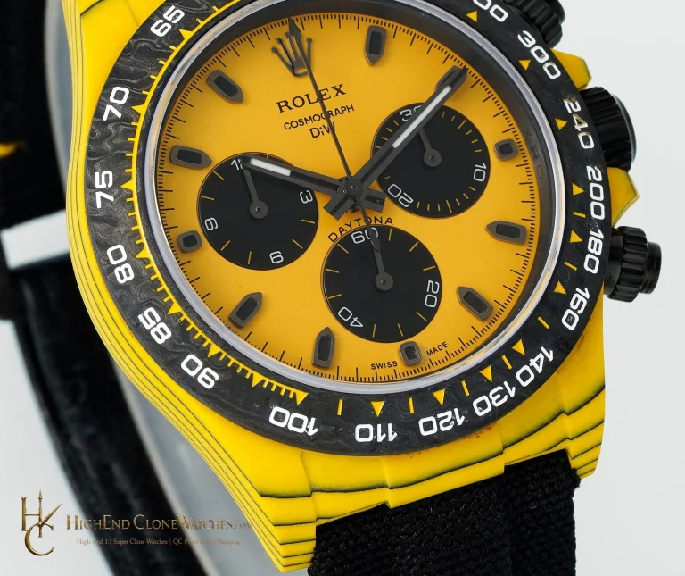 Rolex DiW Daytona angled dial view super clone watch