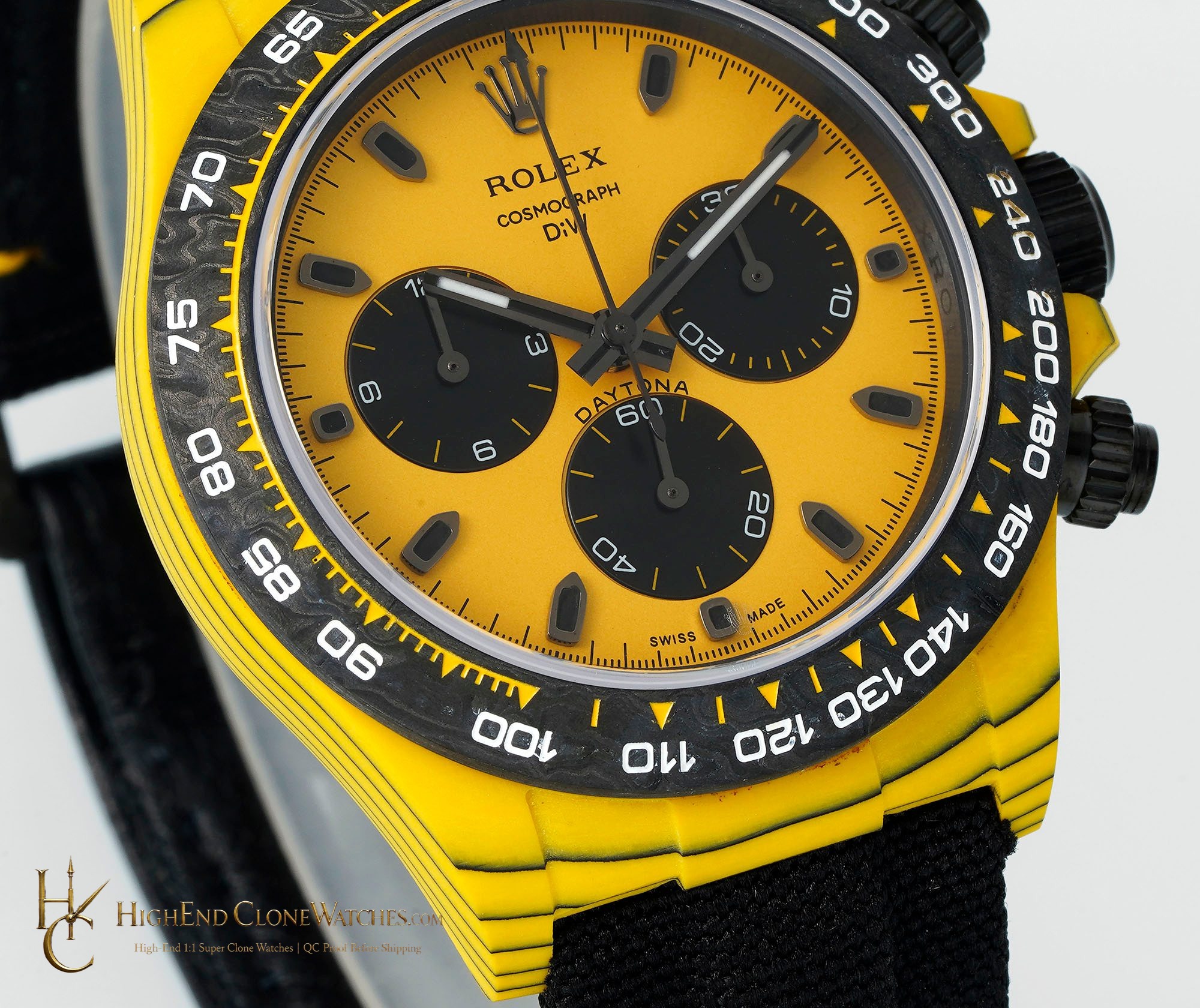 Rolex DiW Daytona angled dial view super clone watch