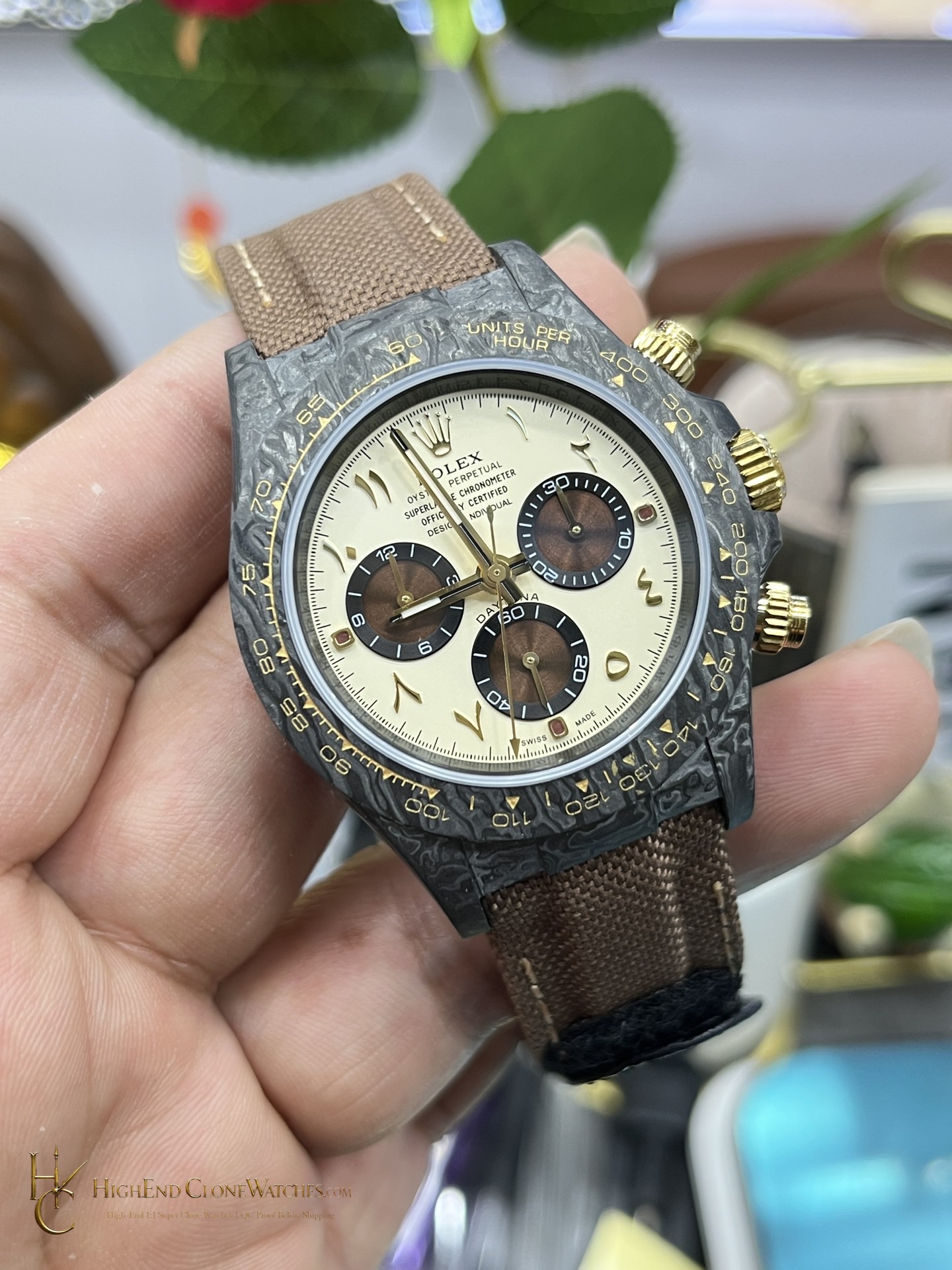 Rolex DiW Daytona dial and marker detail super clone watch