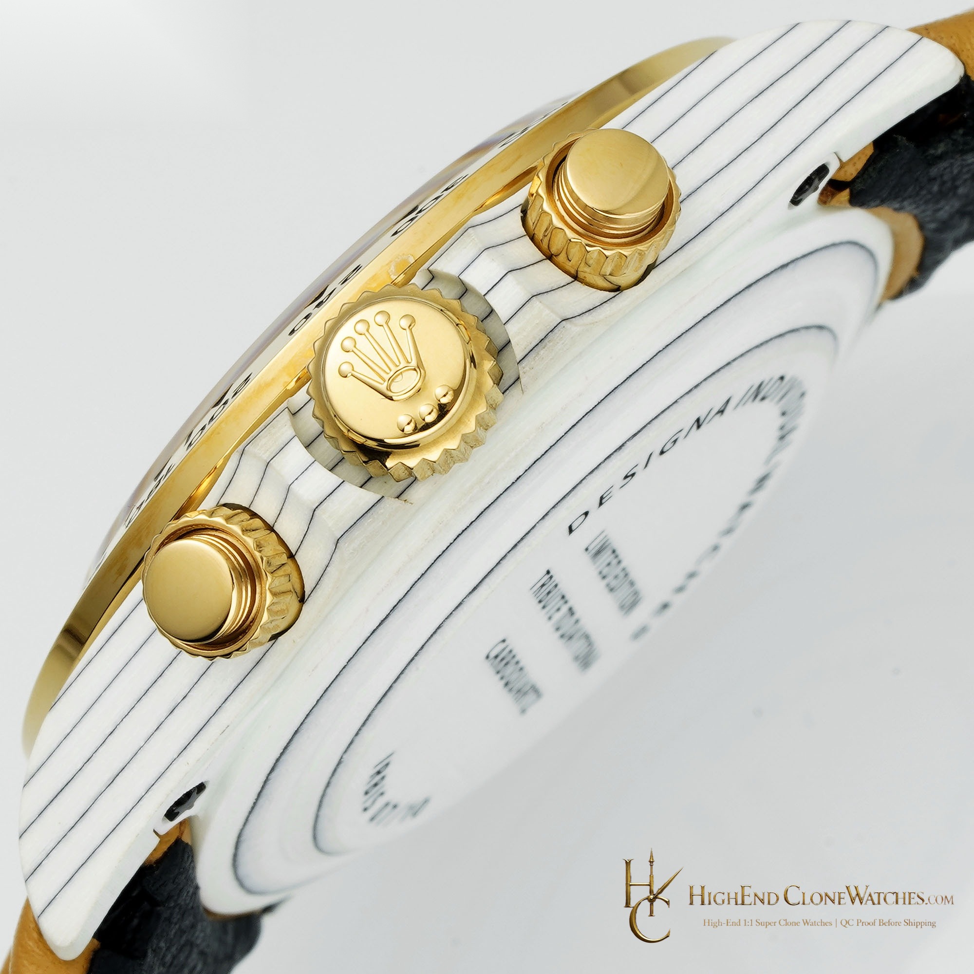 Rolex DiW Daytona crown and case detail super clone watch