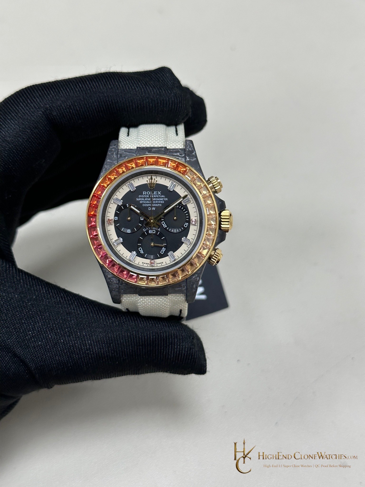 Rolex DiW Daytona front view super clone watch