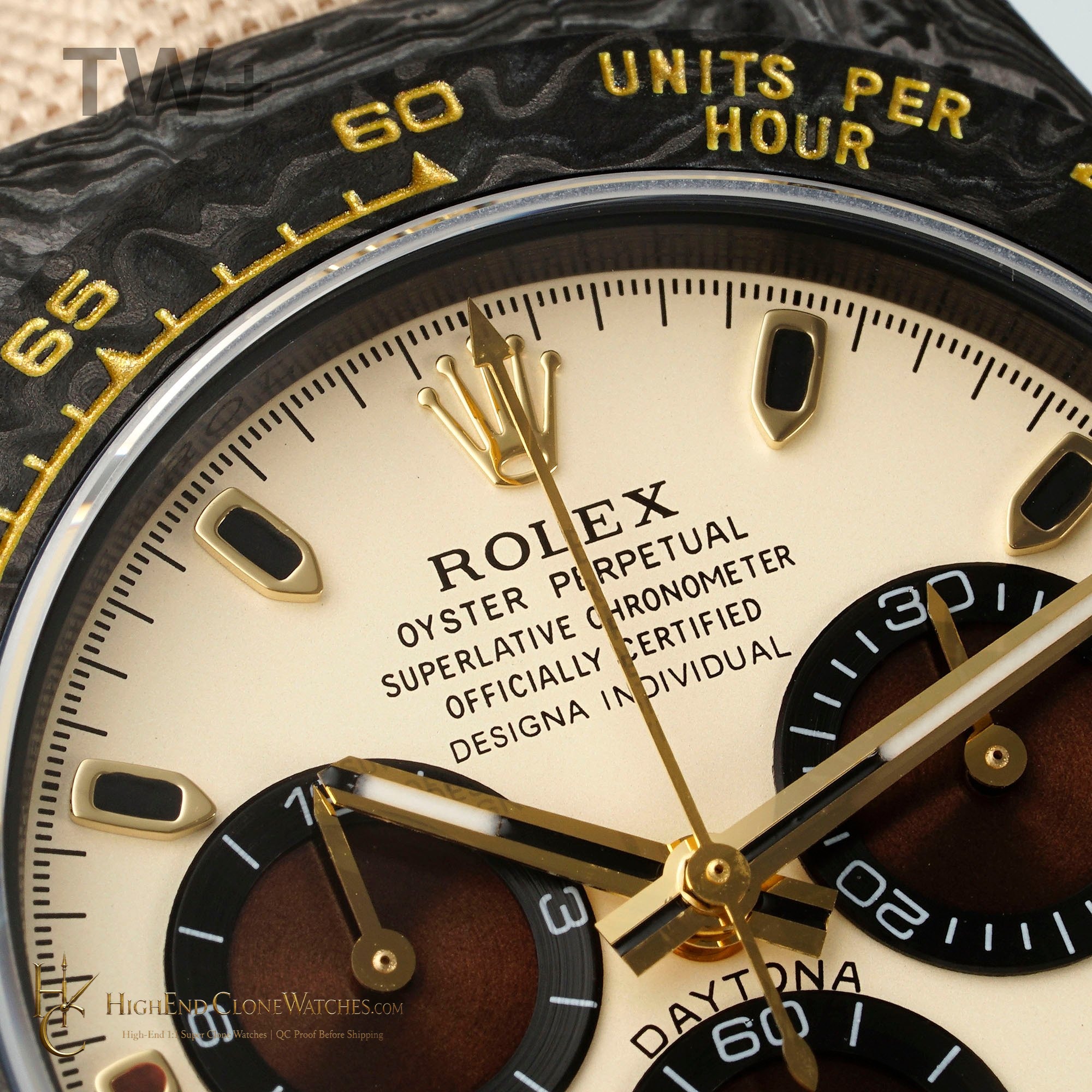 Rolex DiW Daytona dial and marker detail super clone watch