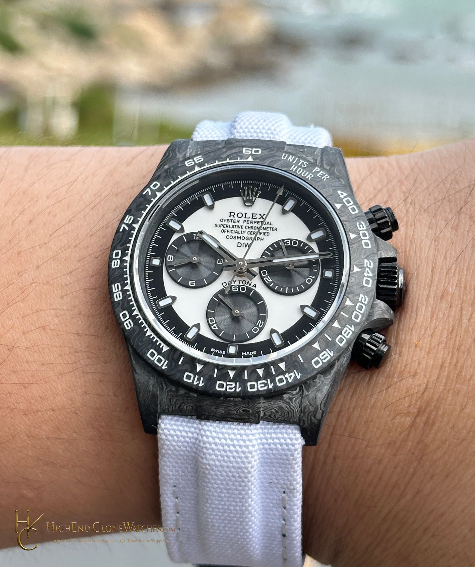 Rolex DiW Daytona front view super clone watch