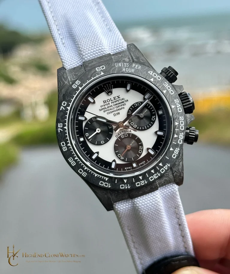 Rolex DiW Daytona angled dial view super clone watch