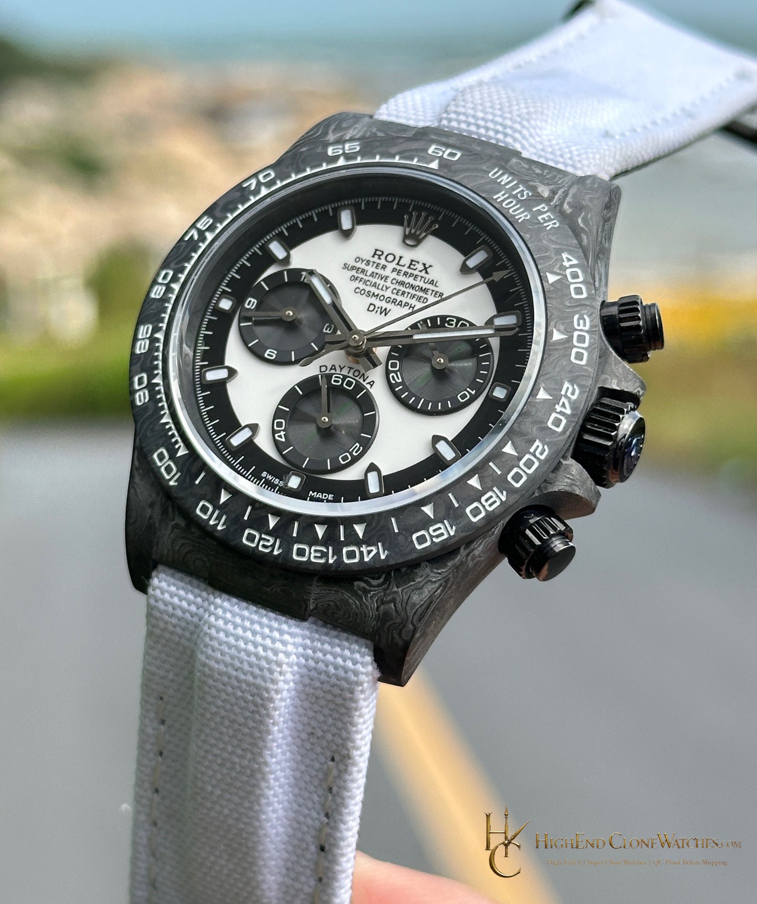 Rolex DiW Daytona dial and marker detail super clone watch
