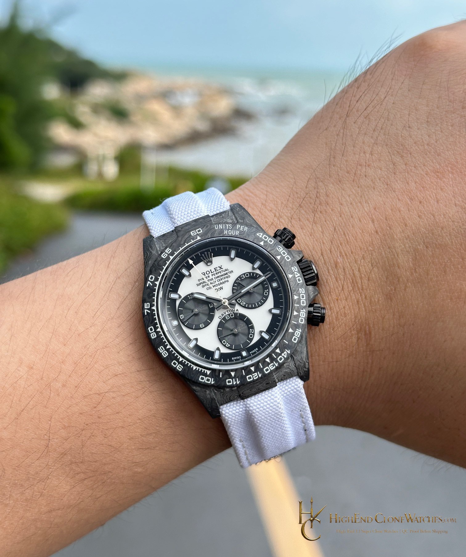 Rolex DiW Daytona side case profile super clone watch
